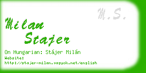 milan stajer business card