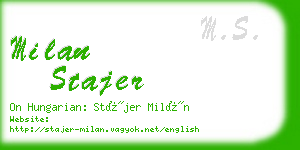 milan stajer business card